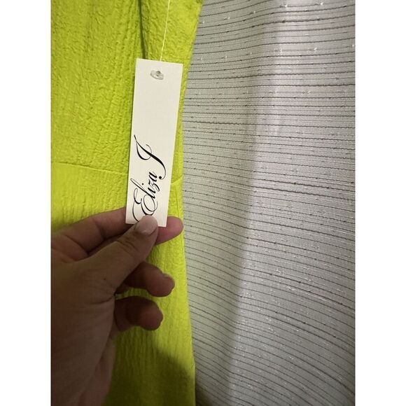 Eliza J Womens Lime Green Ruched Rayon Fit & Flare Dress Size 14 - Picture 5 of 8